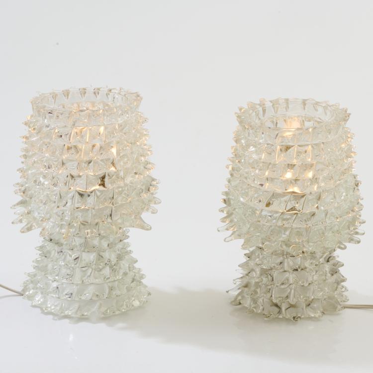 Bild 2 zu Objekt, Zwei Tischleuchten 'Rostrato', 1938, Ercole Barovier, Barovier & Toso, Murano, 169C 473