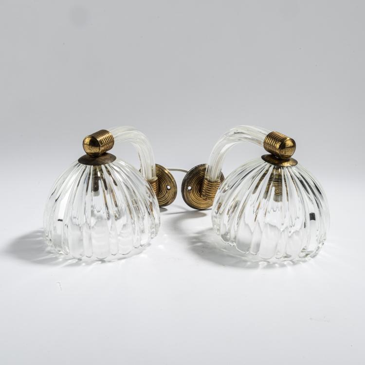 Bild 1 zu Objekt, Zwei Wandleuchten, 1940er Jahre, Italien, 169C 468