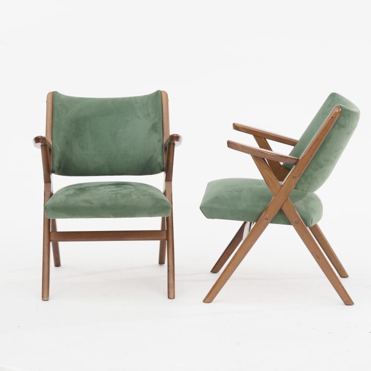 Bild 1 zu Objekt, Zwei Armlehnsessel, um 1960, Dal Vera, Italien, 169C 656