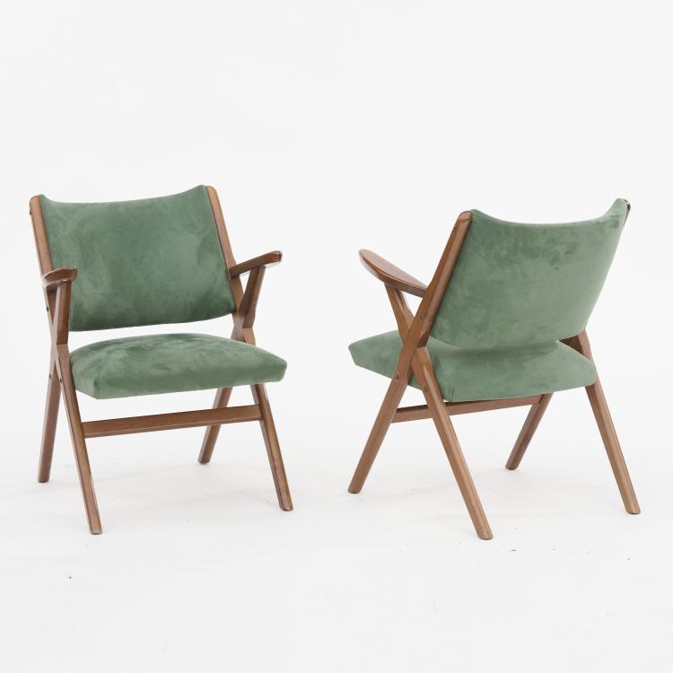 Bild 2 zu Objekt, Zwei Armlehnsessel, um 1960, Dal Vera, Italien, 169C 656