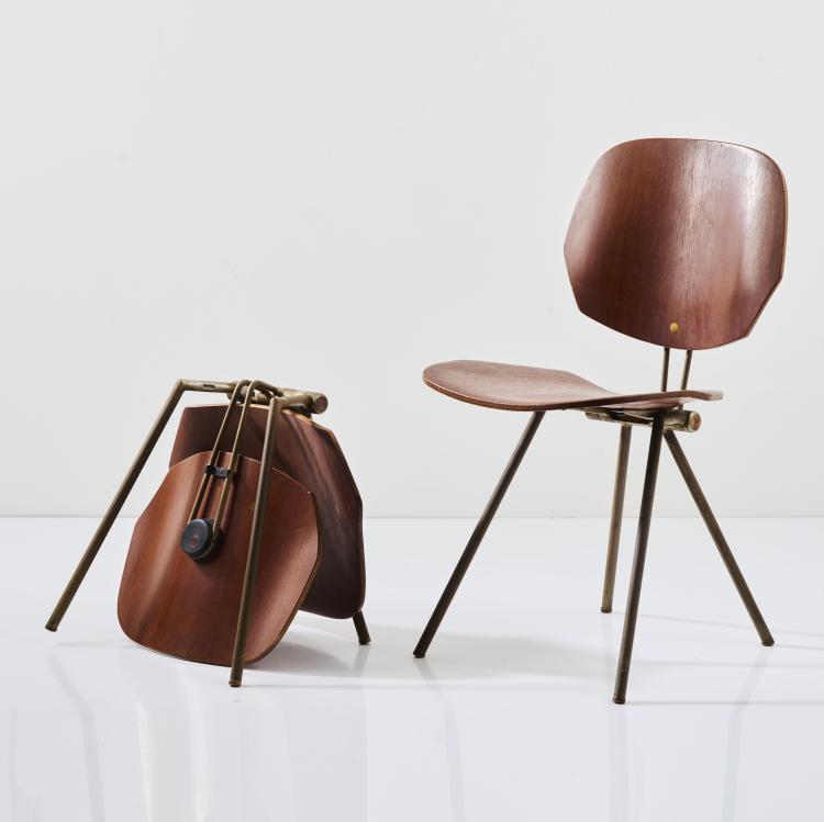 Hauptbild zu Objekt, Zwei Klappst&uuml;hle 'S88', 1957, Osvaldo Borsani, Tecno, Mailand, 169A 77