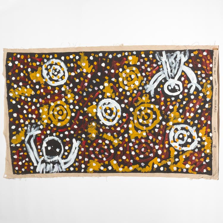 Hauptbild zu Objekt, 'Bungalung Men, Tjikatti Fire Dreaming', um 1997, Johnny Warangkula Tjupurrula, 169E 1032