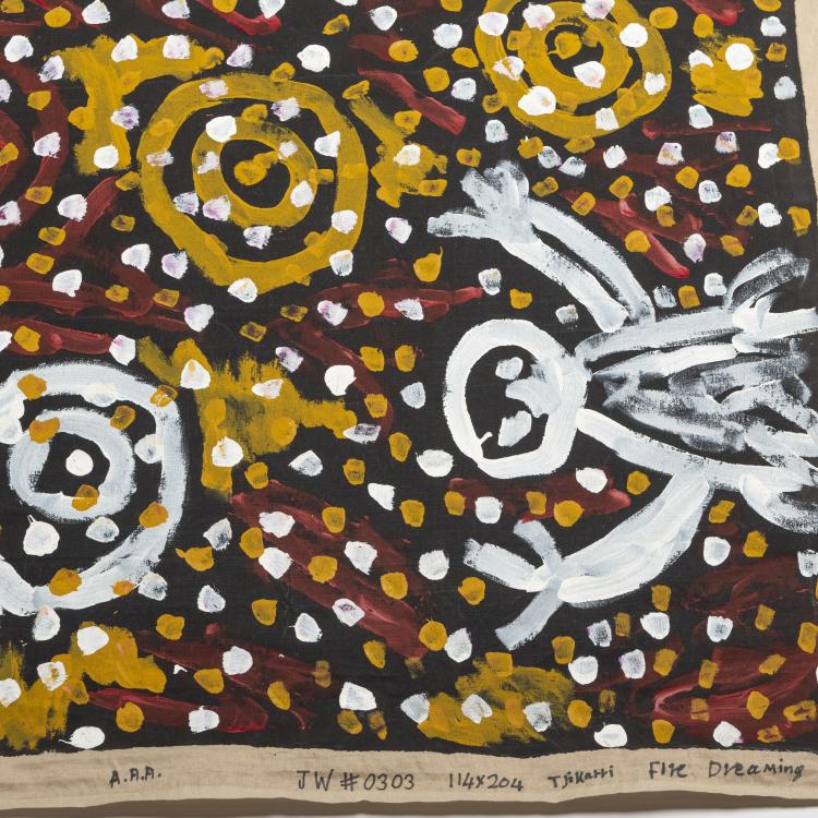 Bild 2 zu Objekt, 'Bungalung Men, Tjikatti Fire Dreaming', um 1997, Johnny Warangkula Tjupurrula, 169E 1032