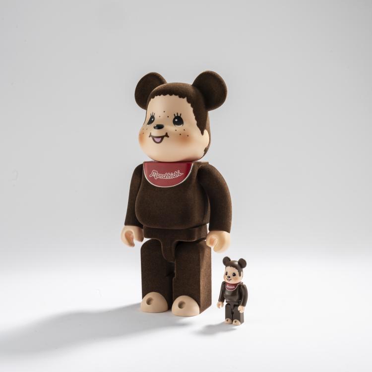 Hauptbild zu Objekt, Set BE@RBRICK x Monchhichi Brown 400% and  Monchhichi Brown 100%, 2016, MEDICOM TOY, 169E 1072