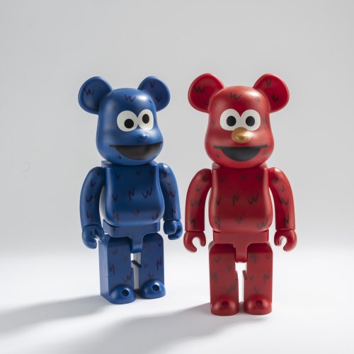 Set BE@RBRICK x Sesame Street Elmo Red 400% und Cookie Monster Blue 400%, 2016