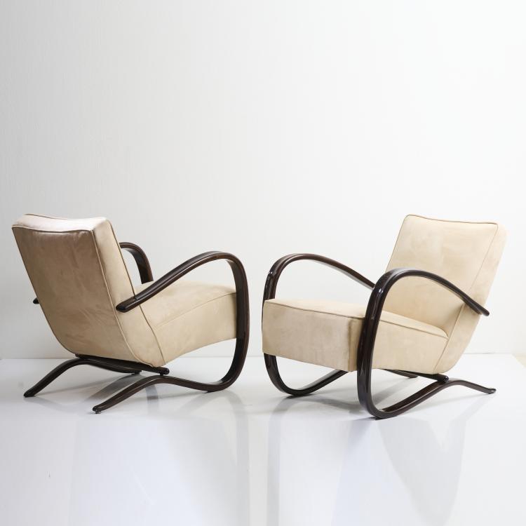 Bild 1 zu Objekt, Zwei Armlehnsessel 'H 269', um 1936, Jindřich Halabala, Thonet Mundus, Tschechoslowakei, 169A 41