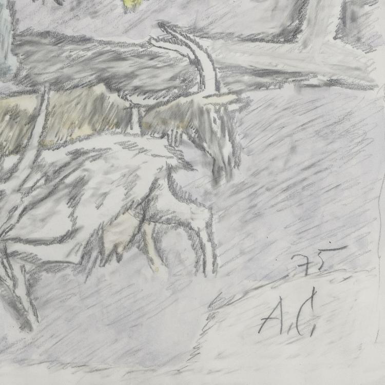 Bild 1 zu Objekt, Bauer bei der Feldarbeit, 1975, Alois Carigiet, 169E 950