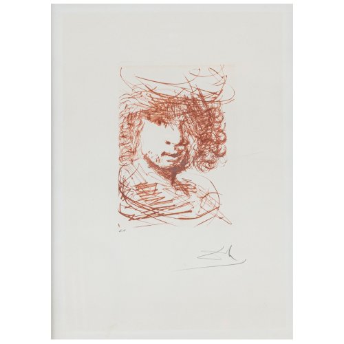'Self-Portrait' and 'Rembrandt' (from the series 'Quinze Gravures'), each 1968