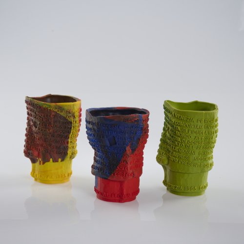 Three 'Cafe Florian' cup vases, 1995