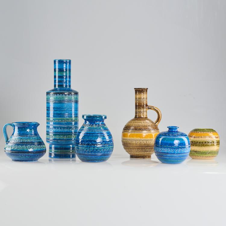 Bild 2 zu Objekt, Five vases and a jug from the 'Rimini blu' series, 1950s, Aldo Londi, Bitossi, Montelupo, 169B 212