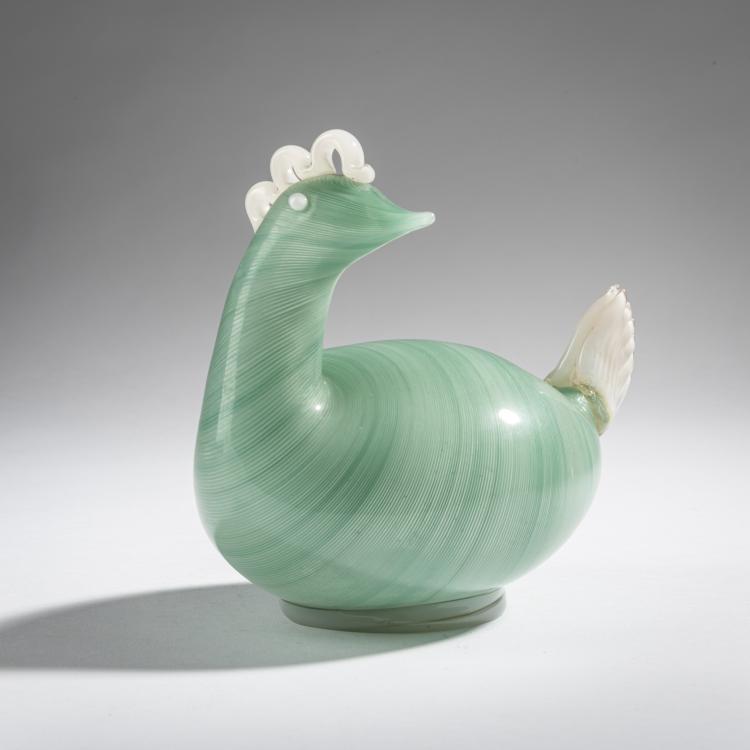 Hauptbild zu Objekt, 'Mezza filigrana' hen, c. 1933, Tomaso Buzzi, Venini & C., Murano, 170C 520
