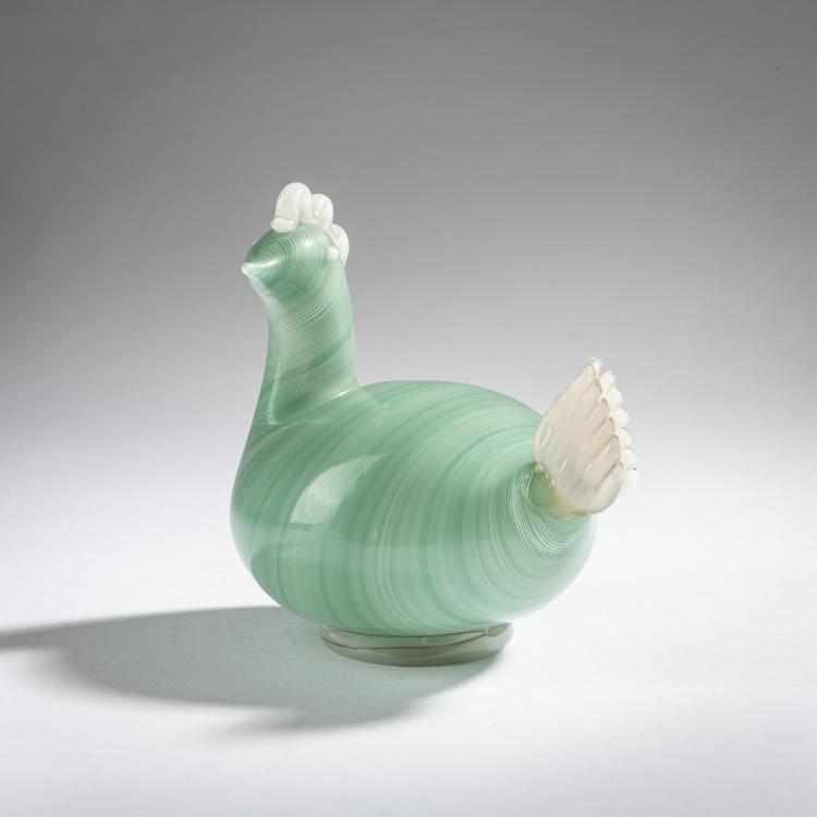 Bild 1 zu Objekt, 'Mezza filigrana' hen, c. 1933, Tomaso Buzzi, Venini & C., Murano, 170C 520