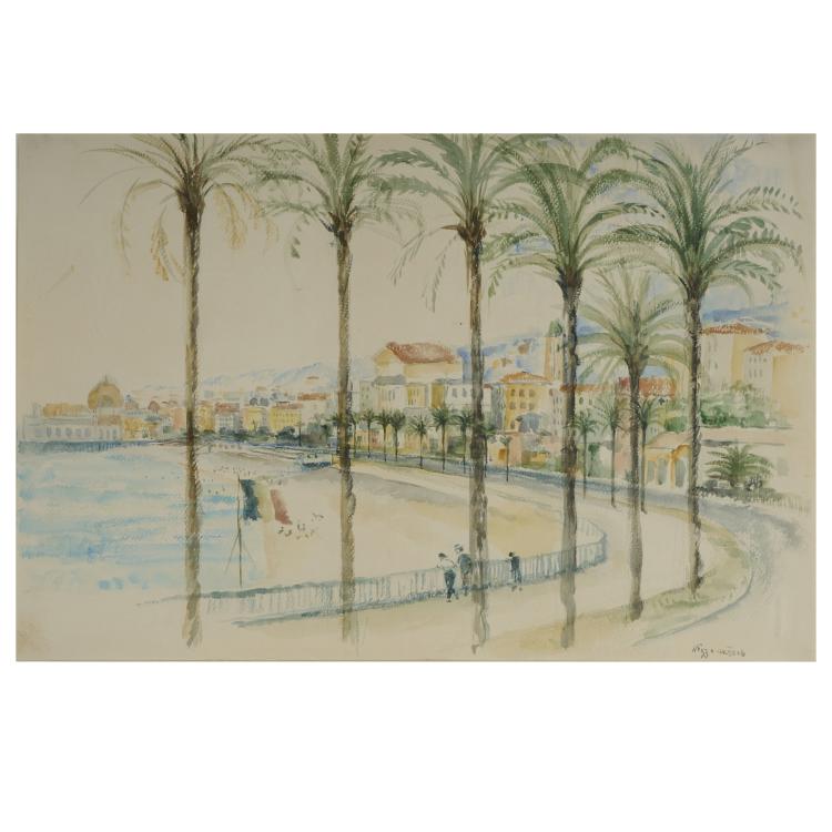 Hauptbild zu Objekt, 'Nizza, Quai des Etats Unis', 1926, Gottfried Graf, 173D 806