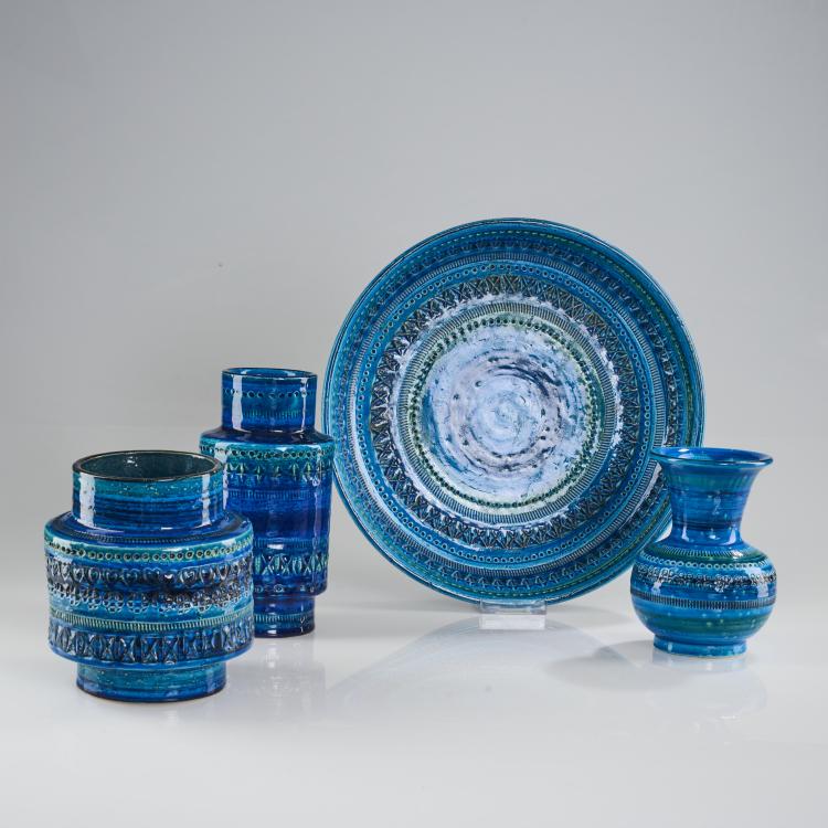 Bild 2 zu Objekt, Five vases and a plate from the 'Rimini blu' series, 1950s, Aldo Londi, Bitossi, Montelupo, 169B 207