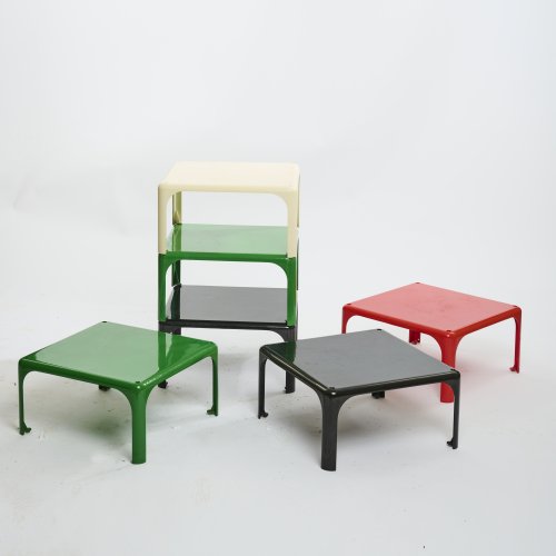 Six 'Demetrio 45'/'Elena' stacking tables, 1966