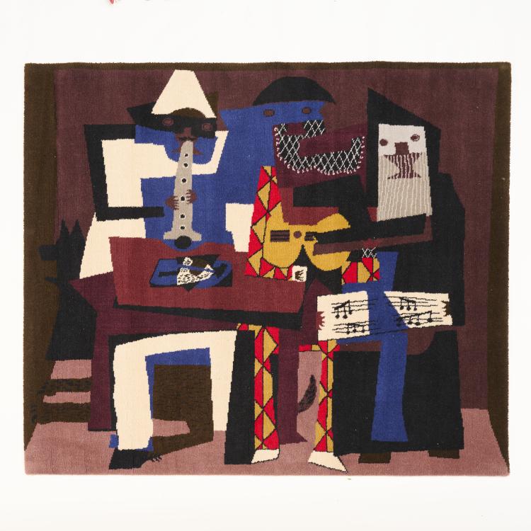 Hauptbild zu Objekt, Teppich 'Musicos con mascaras', 1994, Pablo Picasso (nach), Unland, Niederlande, 169C 530