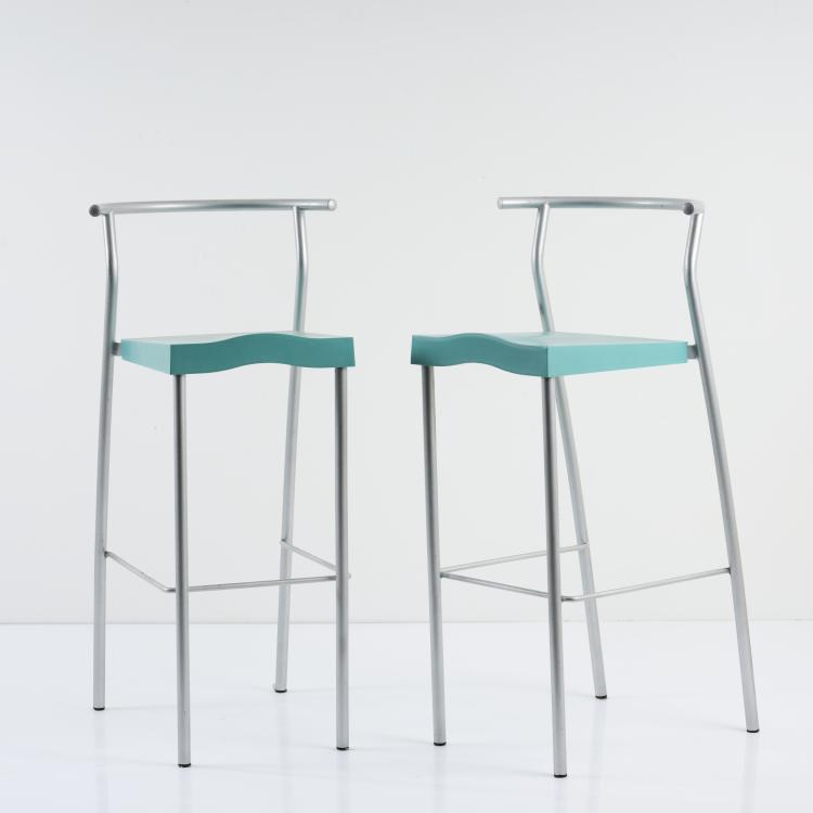 Hauptbild zu Objekt, 2 'Dr. Glob' bar stools, 1990, Philippe Starck, Kartell, Noviglio, 169A 144