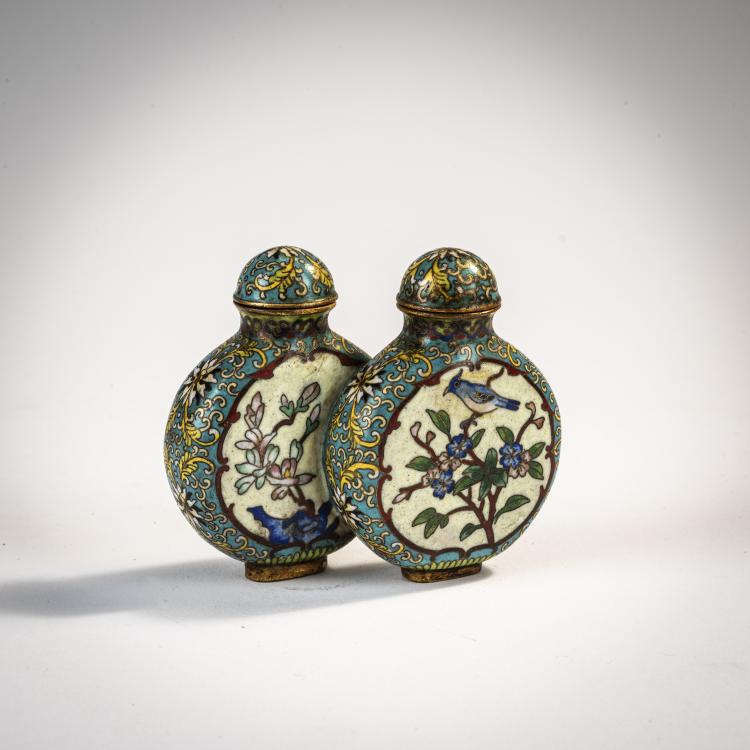 Hauptbild zu Objekt, Cloisonn&eacute; double bottle, China, 171B 463