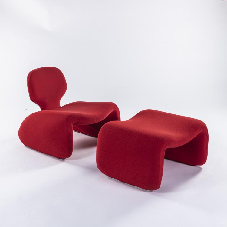 Hauptbild zu Objekt, Sessel mit Ottoman 'Djinn', 1965, Olivier Mourgue, Airborne International, Montreuil-sous-Bois, 169C 677