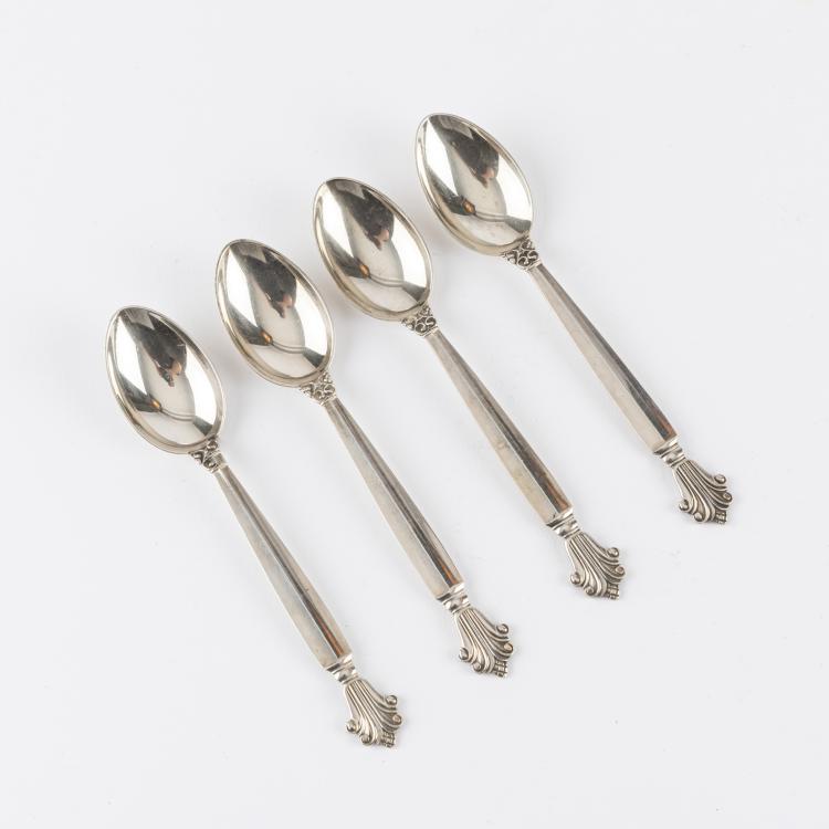 Hauptbild zu Objekt, 4 'Acanthus' teaspoons, 1917, Johan Rohde, Jensen, Georg, 171B 420