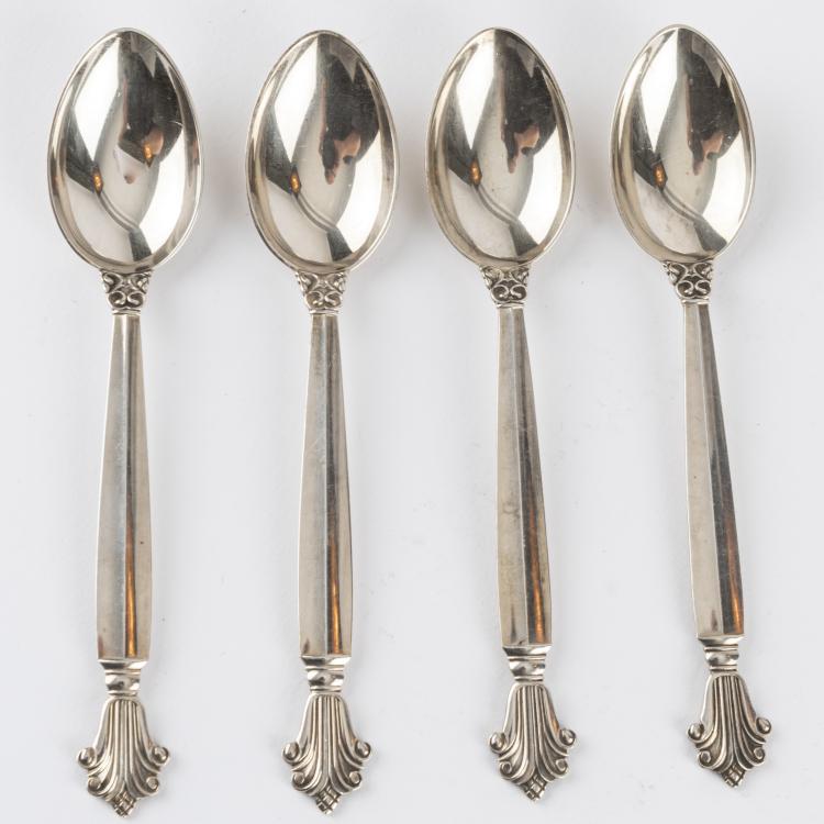 Bild 1 zu Objekt, 4 'Acanthus' teaspoons, 1917, Johan Rohde, Jensen, Georg, 171B 420