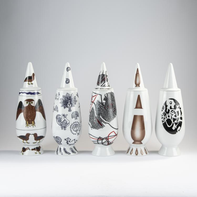 Hauptbild zu Objekt, 100 lidded vases from the 'Make Up 100%' series, 1992, Alessandro Mendini,Paola Navone,Ettore Sottsass,Philippe Starck, Alessi Tendentse, Mailand, 170A 282
