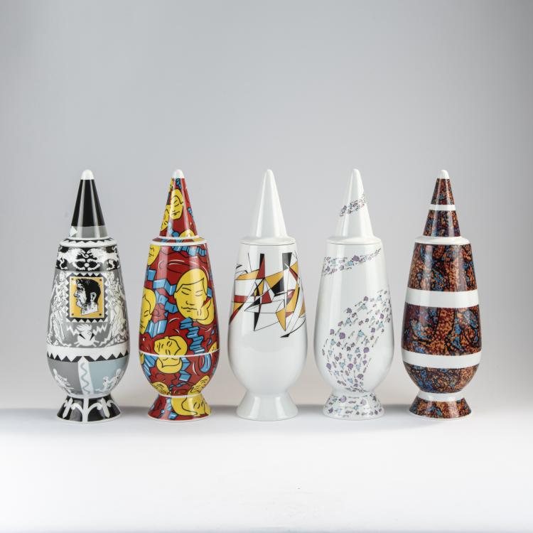 Bild 5 zu Objekt, 100 lidded vases from the 'Make Up 100%' series, 1992, Alessandro Mendini,Paola Navone,Ettore Sottsass,Philippe Starck, Alessi Tendentse, Mailand, 170A 282