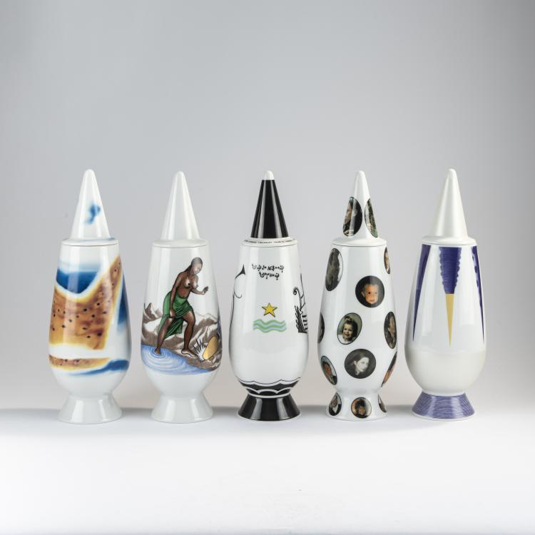 Bild 6 zu Objekt, 100 lidded vases from the 'Make Up 100%' series, 1992, Alessandro Mendini,Paola Navone,Ettore Sottsass,Philippe Starck, Alessi Tendentse, Mailand, 170A 282