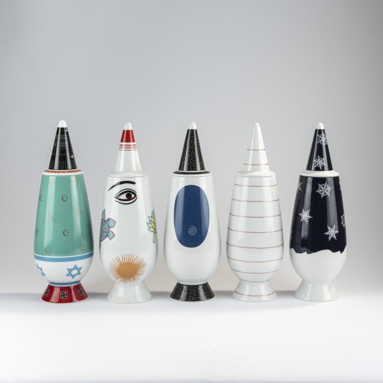Bild 7 zu Objekt, 100 lidded vases from the 'Make Up 100%' series, 1992, Alessandro Mendini,Paola Navone,Ettore Sottsass,Philippe Starck, Alessi Tendentse, Mailand, 170A 282