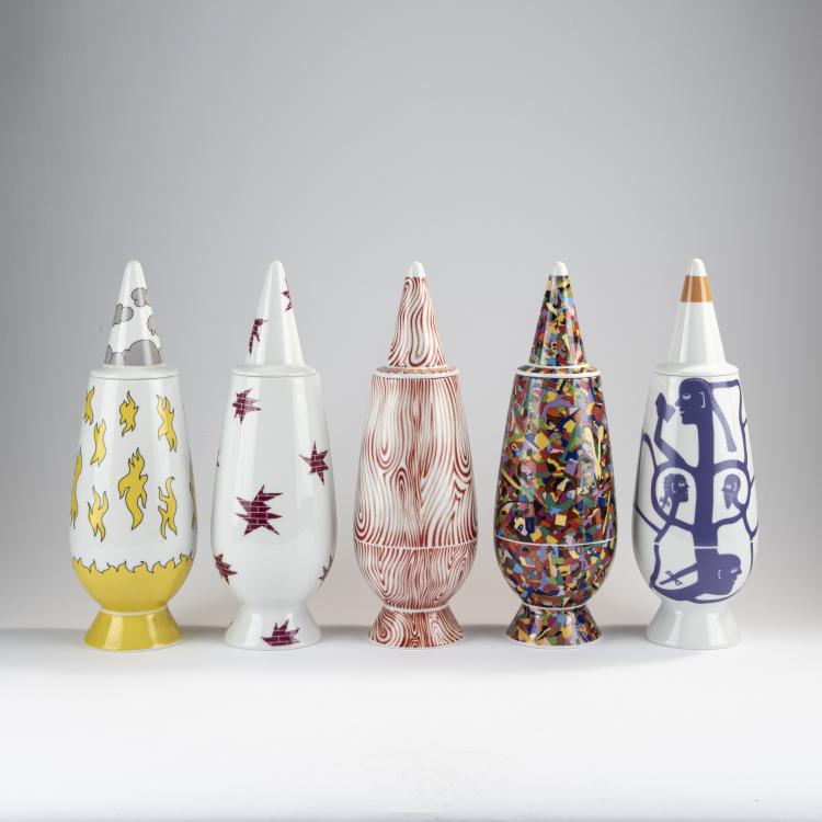 Bild 11 zu Objekt, 100 lidded vases from the 'Make Up 100%' series, 1992, Alessandro Mendini,Paola Navone,Ettore Sottsass,Philippe Starck, Alessi Tendentse, Mailand, 170A 282