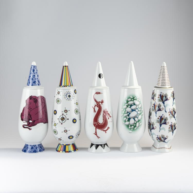Bild 17 zu Objekt, 100 lidded vases from the 'Make Up 100%' series, 1992, Alessandro Mendini,Paola Navone,Ettore Sottsass,Philippe Starck, Alessi Tendentse, Mailand, 170A 282
