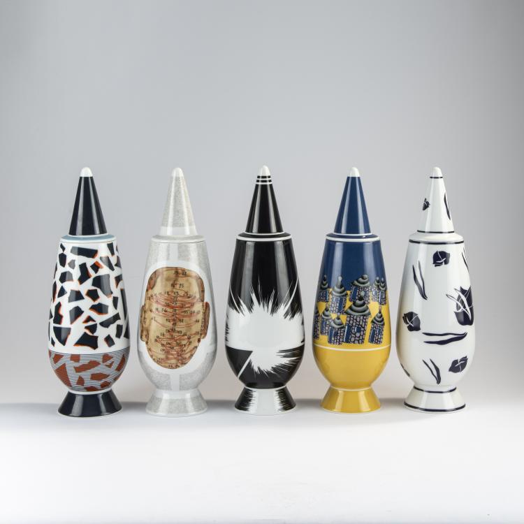 Bild 19 zu Objekt, 100 lidded vases from the 'Make Up 100%' series, 1992, Alessandro Mendini,Paola Navone,Ettore Sottsass,Philippe Starck, Alessi Tendentse, Mailand, 170A 282