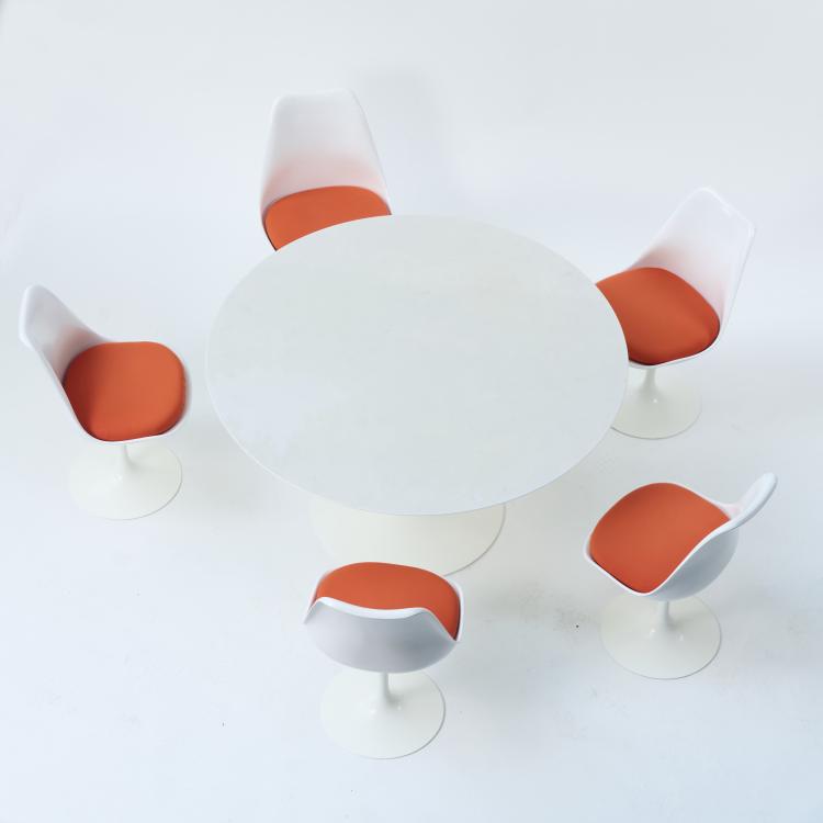 Bild 5 zu Objekt, Esstisch 'Tulip' - '173' mit f&uuml;nf St&uuml;hlen '151', 1956-57, Eero Saarinen, Knoll International, New York, 170B 365