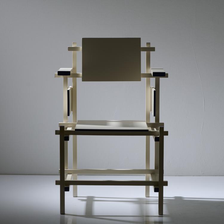 Bild 1 zu Objekt, Stuhl 'Hogestoel', um 1918, Gerrit Rietveld, Cassina, Mailand (zugeschrieben/attr.), 170B 442