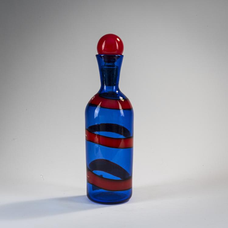 Bild 1 zu Objekt, 'A fasce orizzontale' bottle with stopper, c. 1955, Fulvio Bianconi, Venini & C., Murano, 170C 563
