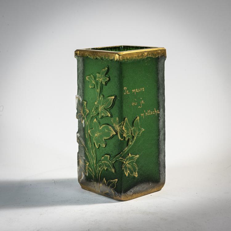 Bild 1 zu Objekt, Vase 'Je meurs o&ugrave; je m'attache', um 1892, Daum Fr&egrave;res, Nancy, 171A 19