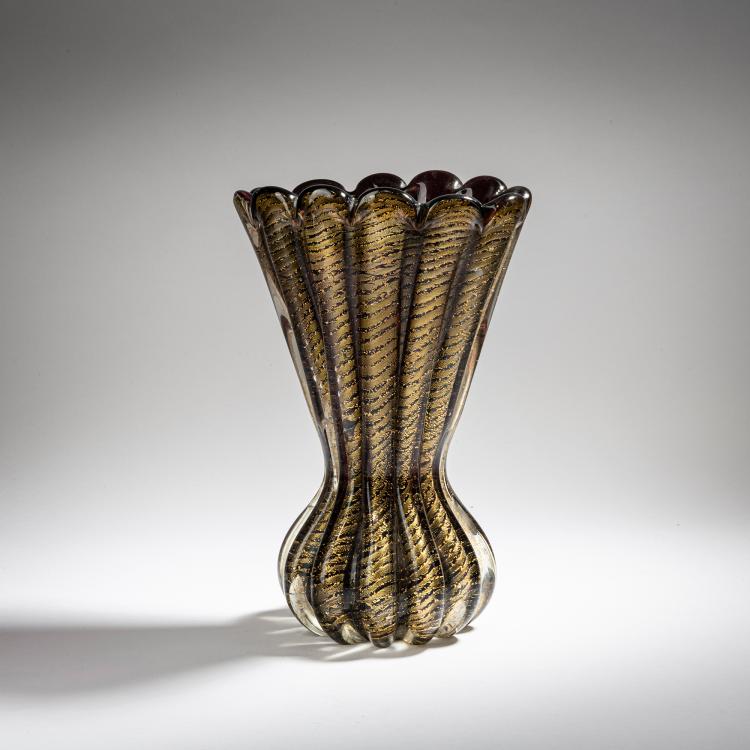 Hauptbild zu Objekt, Vase 'Cordonato oro', 1950, A.Ve.M., Murano, 173C 730