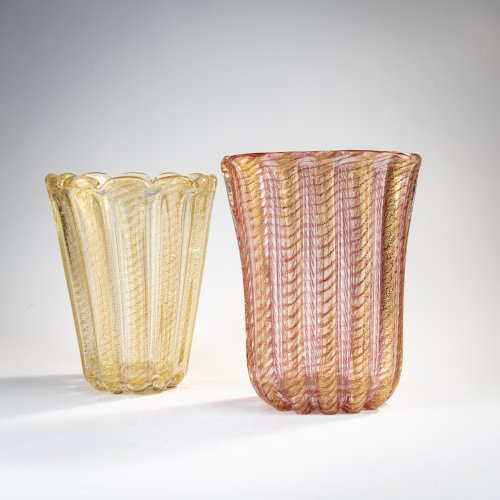 Zwei Vasen 'Cordonato oro', 1950
