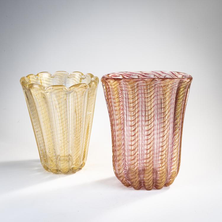 Bild 2 zu Objekt, Zwei Vasen 'Cordonato oro', 1950, Ercole Barovier, Barovier & Toso, Murano, 170C 613