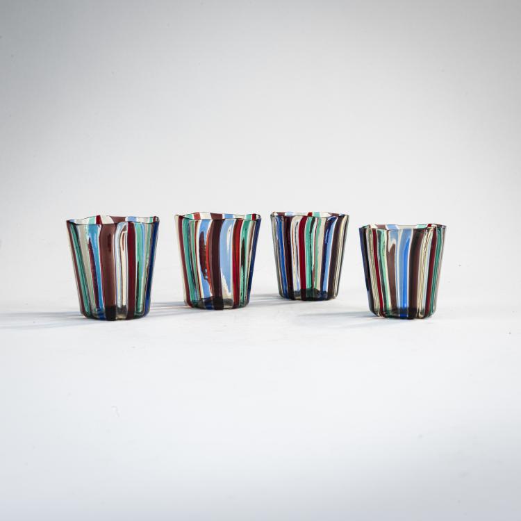 Hauptbild zu Objekt, Vier Becher 'A fasce', 1946/47, Gio Ponti, Venini & C., Murano, 170C 538