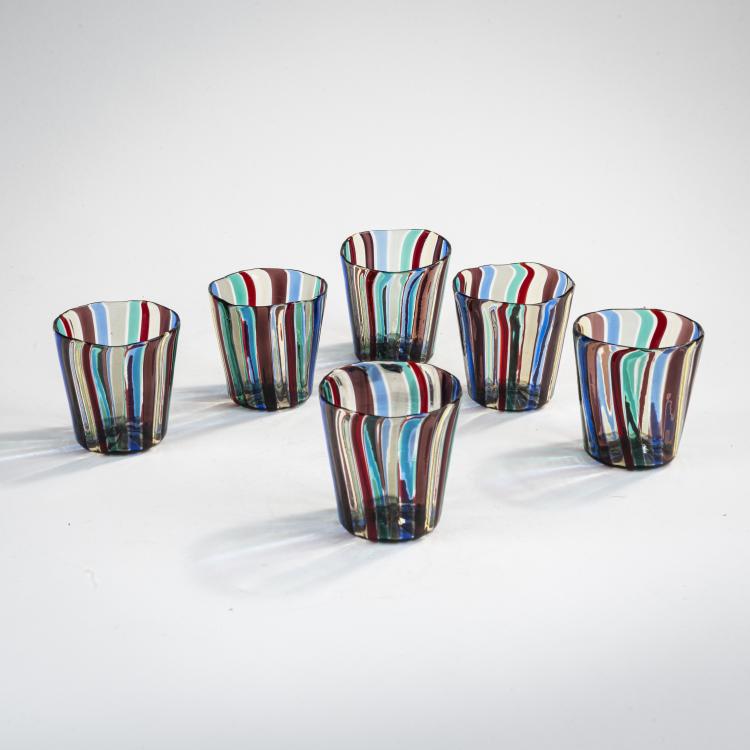 Bild 1 zu Objekt, Sechs Becher 'A fasce', 1946/47, Gio Ponti, Venini & C., Murano, 170C 539