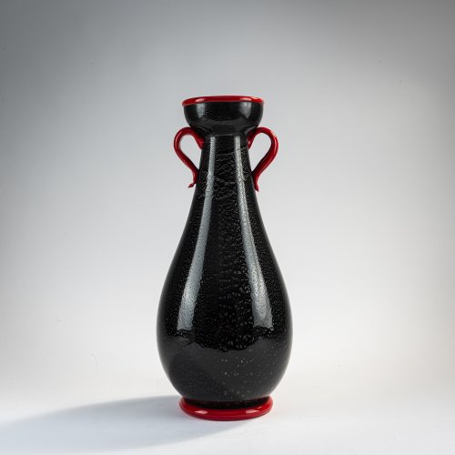 'Nero, rosso, argento' vase, c. 1932