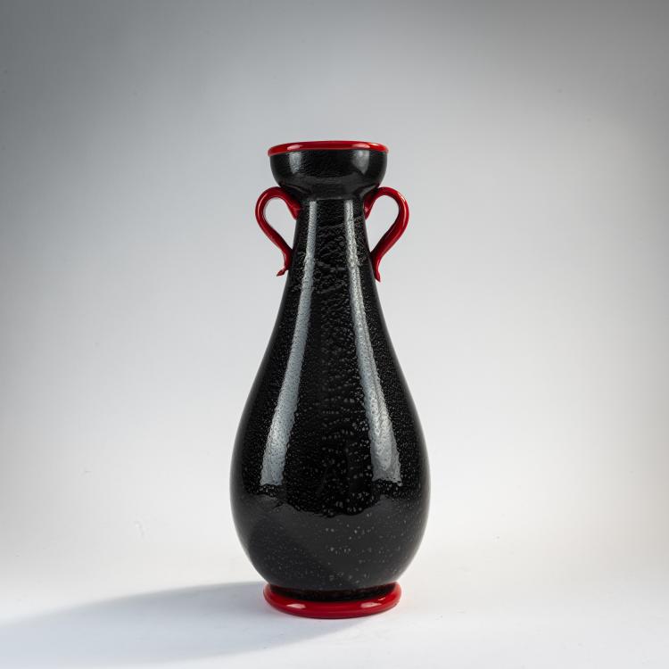 Hauptbild zu Objekt, 'Nero, rosso, argento' vase, c. 1932, Nason, Angelo, Murano, 170C 506