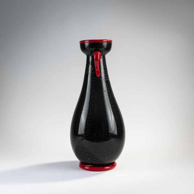 Bild 1 zu Objekt, 'Nero, rosso, argento' vase, c. 1932, Nason, Angelo, Murano, 170C 506