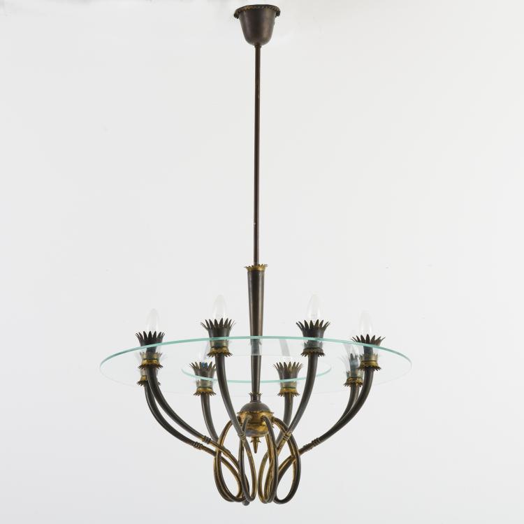 Hauptbild zu Objekt, Deckenleuchte, um 1941, Pietro Chiesa (zugeschrieben), Fontana Arte, Mailand (zugeschrieben/attributed), 170A 2