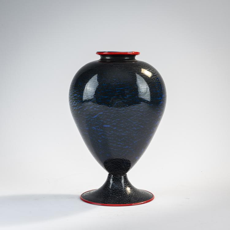 Hauptbild zu Objekt, 'Rosso, nero, argento' vase, c. 1932, Nason, Angelo, Murano, 170C 504