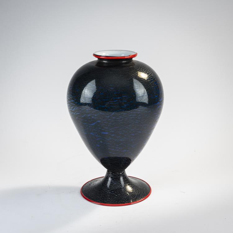 Bild 1 zu Objekt, 'Rosso, nero, argento' vase, c. 1932, Nason, Angelo, Murano, 170C 504