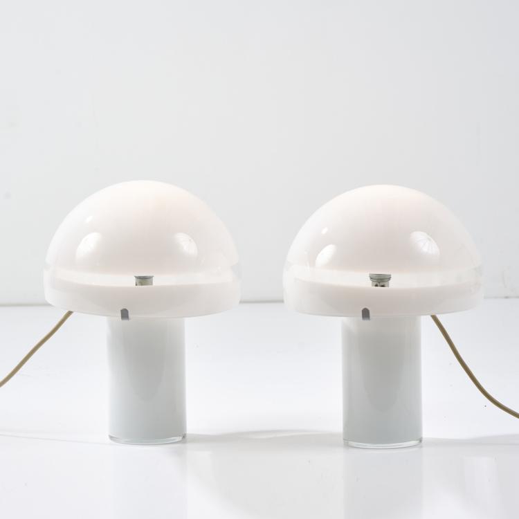 Bild 1 zu Objekt, Zwei Tischleuchten 'Funghi', 1970er Jahre, Carlo Nason, Mazzega, A. V., Murano, 170A 182