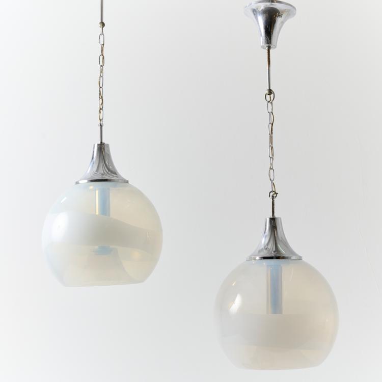 Hauptbild zu Objekt, Two ceiling lights, 1960s, Carlo Nason, Mazzega, A. V., Murano, 170A 96
