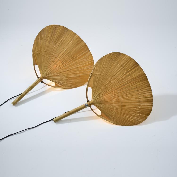 Hauptbild zu Objekt, Two 'Uchiwa III' wall- / floor lamps, 1973, Ingo Maurer, Design M, Maurer, Ingo, M&uuml;nchen, 170B 332